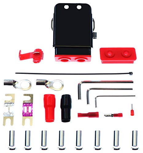 OPTION KFZ Sicherungshalter bis 35mm² - wasserdichte Autosicherung für Endstufen Amplifier - Kabel zwischen 20mm² bis 35mm², mit Flachstecksicherungen 80A & 100A