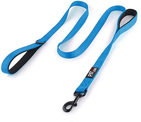 Pioneer Petcore Dog Lead 6ft Long,Traffic Padded Two Handle,Heavy Duty,Reflective Double Handles Lead for Control Safety Training,Leads for Large Dogs or Medium Dogs,Dual Handles Leashes(Blue)