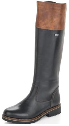 Remonte R6581, Stivali Alti Donna, Black/Brown 02, 45 EU
