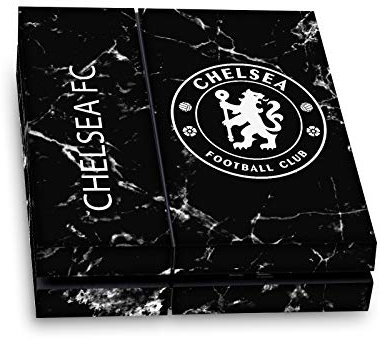 Head Case Designs Offizielle Zugelassen Chelsea Football Club Schwarz Marmor Gemischt Logo Vinyl Haut Gaming Aufkleber Abziehbild Abdeckung kompatibel mit Sony PlayStation 4 PS4 Console