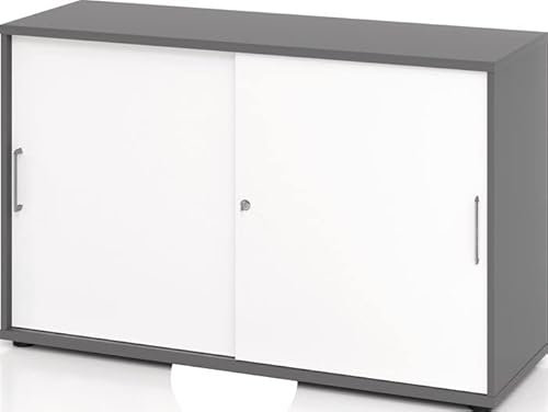 Schrank Teda-Z H748xB1200xT400mm graphit/weiß 2 OH 2 Türen zerlegt