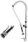 GOLDMAN SERVICE | Robinet de douche industriel extensible pour évier de cuisine hôtellerie avec douchette flexible noire pulvérisatrice + robinet mitigeur poignée rotative d'eau froide et chaude
