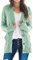 Maavoki Strickjacke Damen Herbst Cardigan mit Knopfleiste Langarm Strick Warm Winter Strickmantel mit Taschen, Hellgrün L