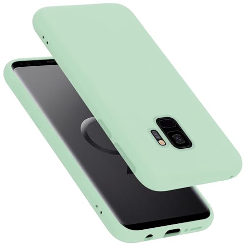 Cadorabo Hülle kompatibel mit Samsung Galaxy S9 Hülle Silikon Handyhülle für Galaxy S9 Case aus flüssigem Silikon- Kratzfeste und stoßfeste dünne TPU Schutzhülle - Liquid HELL GRÜN