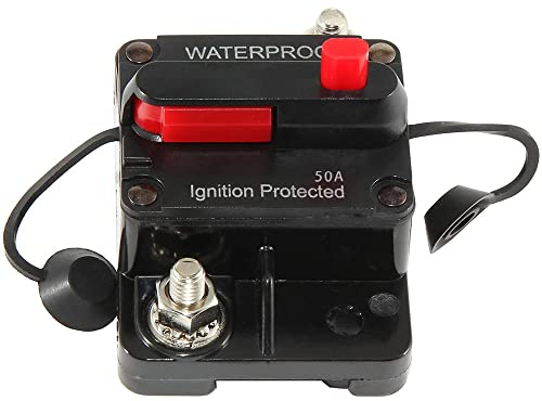 50A Schutzschalter Wasserdicht Sicherungshalter mit Manueller Reset für Auto Boot Marine Motor Audio Kfz Leistungsschalter Circuit Breaker 12-48V DC