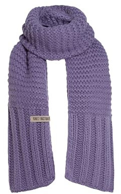 KNIT FACTORY - Alex Schal - Lange Strickschal - Mit grobmaschige Strickmuster - Aus Wolle - Für Damen und Herren - Violett - 200 x 45 cm