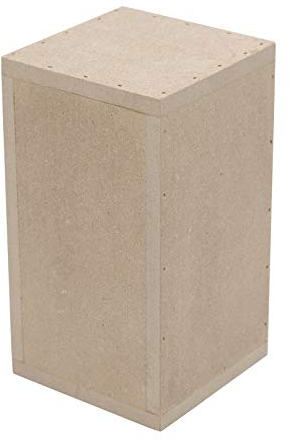Paintersisters® Sockel unlackiert MDF Gr. S - (10x10x18 cm) allseitig geschlossen, akkurat verarbeitet, Podest für Objekte und Kunst, Deko, Pflanzensäule, Schaufenster