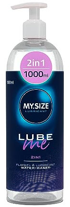 MY.SIZE Lube Me Premium 2in1 Gleitgel 1000 ml I Gleitmittel geruchsneutral I Wasserbasiertes Gleitgel & Playgel I Lubricant Gel für Toys & Latexkondome geeignet I water based