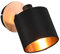 Reality Leuchten Strahler Tommy R81331030, Metall Schwarz matt, Holzdekor, Stoffschirm schwarz, exkl. 1xE14