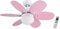 Bastilipo - Ventilador de techo con motor DC, mando a distancia, 75cm Ø, 6 aspas, rosa/celeste, luz LED 3 tonos, chasis blanco, ALGARVE DC
