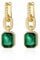 MESOVOR Pendientes Colgantes de Cristal Dorado, Pendientes de aro Chapados en Oro de 18 Quilates Regalo para Madre Esposa (verde)