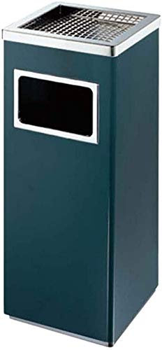 Mülleimer Standaschenbecher für den Innenbereich, Edelstahl, Inneneimer aus Kunststoff, Anti-Fingerabdruck, für öffentliche Hotels (Farbe: Grün)