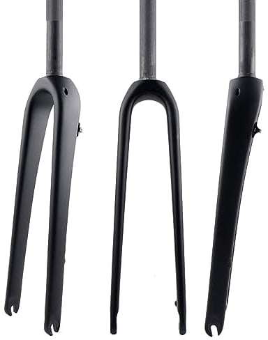 HIMALO Starre Gabel Aus Kohlefaser 700C*45C Gravel Gabel 1-1/8 Gerade/konisch Flach Scheibenbremse Rennrad-Gabel QR 9mm Leichtgewicht (Color : Straight Matte Black)