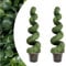 SPOTRAVEL 115cm/120cm Artificial Topiary Trees, Greenery Spiral Boxwood Plant with PE Leaves & Pot, Fake Potted Decorative Plants for Home Office Garden Balcony (115cm, 2 Pack)