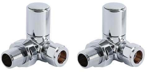Milano Chrome Corner Radiator Heated Towel Rail Valves