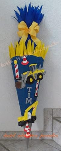 Schultüten Bastelset Baustelle blau-gelb MaterialType Schultütenzuschnitt 400g Karton