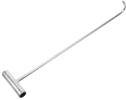 Healeved Kanaldeckelhaken T-Förmiger Stahlhaken 50cm Schachtdeckelhaken Schachtöffner Heberhaken Ergonomischer Griff Rostfrei Langlebig für Kanaldeckel Brunnendeckel Rolltoren und Außenbereich