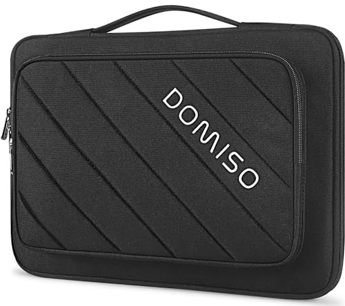 DOMISO 360 Schützende Wasserabweisende Laptop-Hülle kompatibel mit 14 Zoll New MacBook Pro/MacBook Air/Microsoft Surface Book/Lenovo ThinkPad/Dell Latitude,Schwarz