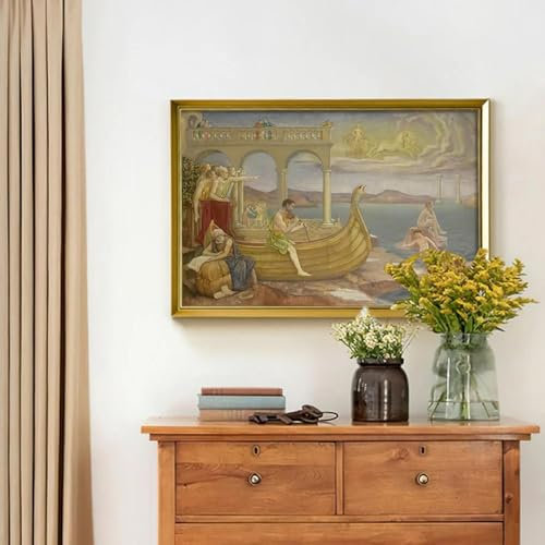 Modernes Wandkunstwerk, Antoon Derkinderen-Druck, Kunstposter, Das Gebäude der Argo, Leinwandgemälde, Heimdekoration, Wand, 23,6 x 35,4 Zoll (60 x 90 cm), ohne Rahmen