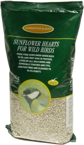 1kg Premium Sunflower Hearts For Wild Birds - Sunflower Bird Food - Feed for Year-Round Nutrition - High Protein And Oil-rich Sunflower Hearts - A Great All-round Seed Choice