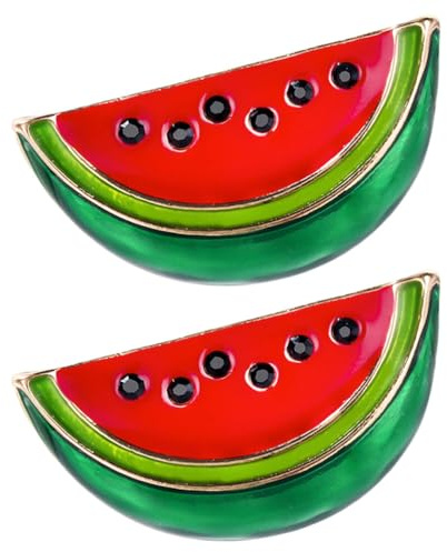 LIFKOME Lot de 2 broches pastèque pins palestine Épingle à col de fruits d'été Écharpes Épingle à châle Bijoux pour l'été, les fruits et les pastèques de fête