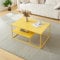 [en.casa] Table Basse du Salon Rectangulaire Acier Solide Robuste Étagère de Rangement 45 x 90 x 60 cm Jaune