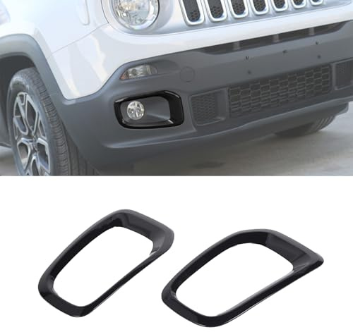 GMDUHK ABS Dekorative Abdeckung der Nebelscheinwerfer für Jeep Renegade 2016-2018 (Schwarz)