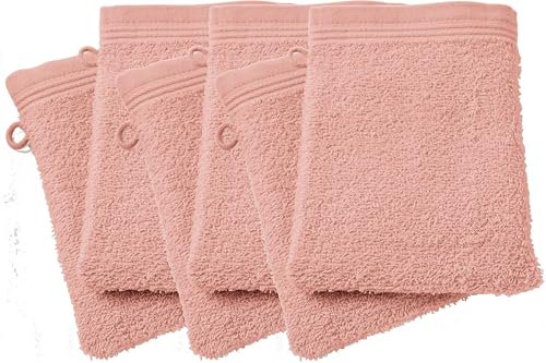 UNIVERSDECOR Lot de 2 ou 6 Gants de Toilette Spa 15 x 21 cm / 400 GR/m² (6, Blush)