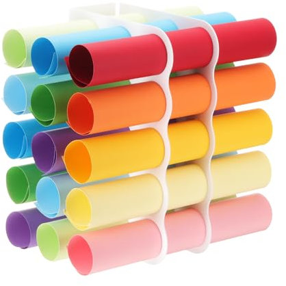 QUARKZMAN Vinyl Rollen Aufbewahrungs Regal 1 Set Acryl Vinyl Rollen Halter für Bis Zu 15-Loch Vinyl Organisation für Bastel Raum Vinyl Rollen Geschenk Papier Weiß