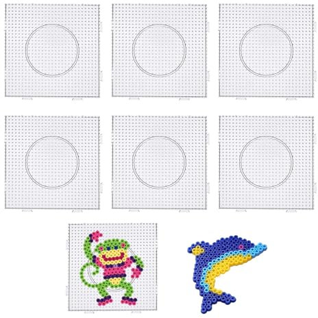 6PCS Hammer Beads Pegboard, Peg Boards, Fuse Beads Boards, Fuse Beads Pegboards,5mm Hammer Bead Boards,Transparent Hammer Beads Board for Children Hand DIY Handmade Products