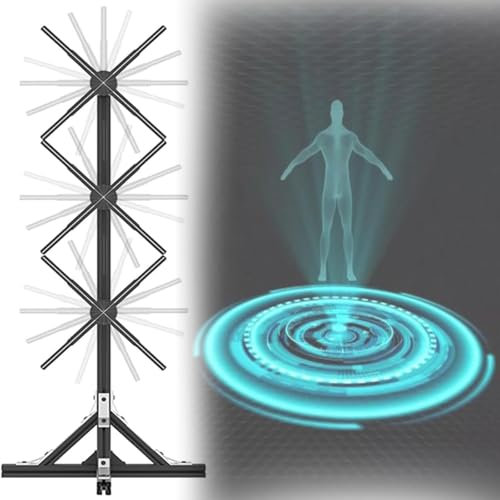 Ventilatore olografico 3D,Ventilatore olografico con Controllo Tramite App per Computer,Ventilatore LED 3D Rotante per Negozi, Bar,Display pubblicitario per Feste