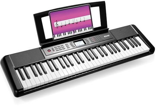 Pianoforte Digitale 61 Tasti Pesati, Tastiera Musicale per Principianti, Tastiera Pianoforte Leggero e Portatile, con 300 Suoni, Altoparlanti, USB MIDI, Schermo LCD, Metronomo, Presa per Cuffie