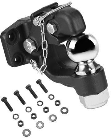 VEVOR Gancio a Perno, 9070 kg, Gancio di Traino Ricezione Combinazione con Kit di Montaggio Sfera di Traino 50,8-7,93 mm, per Anello a Lunetta 6,35-7,62 cm, Adesivi Fosforescenti, Verniciatura Nera