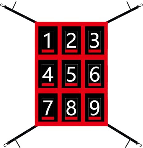 Strike Zone Zielnetz, 48,3 x 68,6 cm, klar nummerierte Schlagzone, verstellbares Pitching-Netz mit Schlagzone für Baseball- und Softballnetz, für verschiedene Altersgruppen