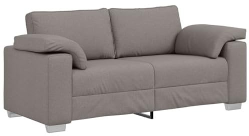vidaXL Zeitgenössisches Taupe Sofa für Wohnzimmer 3-Sitzer Komfort Langlebig Stoff Ergonomisches Design Rechteckige Form Stilvolle Indoor Möbel