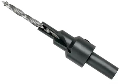 DEDRA WDK4564 Confirmat Screws Drill Bit with 4.5mm Drill Diameter and 6.4mm Milling Diameter HSS Steel Furniture Wood Board 40-55mm Drilling Depth Cylindrical 8mm Shank