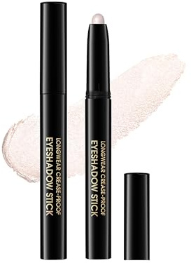Glitzer Lidschatten Stift, Perlen Weiß Shimmer Creamy Eyeshadow Stick | Langanhaltend Wasserfest Creme Lidschatten Highlighters Augen Make-Up, Easy Glide Twist-Up Lidschattenstift Beauty Gift