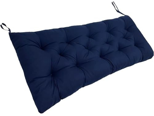 WGQR Bankauflage Sitzkissen Gartenkissen Bankkissen 90 x 50/100 x 50/110 x 50/120 x 50 cm, Sitzauflagen Loungekissen Sitzpolster Auflage Für Bänke/Gartenbank(Hellgrau(Navy