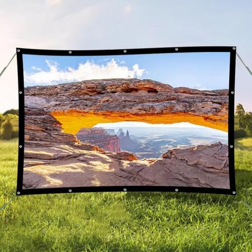 SMELEDFCFK Écran De Projecteur Portable Écran De Film Pliable Toile De Projection 60-300 Pouces Ecran Videoprojecteur Lavable pour Extérieur Intérieur(300inch-4:3)