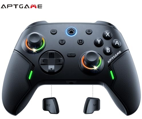 APTGAME™ Wireless Controller for Switch/Lite/OLED/Switch 2/PC/Android/iOS Bluetooth Controller, Hall Joysticks/Trigger,1000Hz Polling Rate, Turbo, Dual Vibration and Screenshot Function,Ergonomic