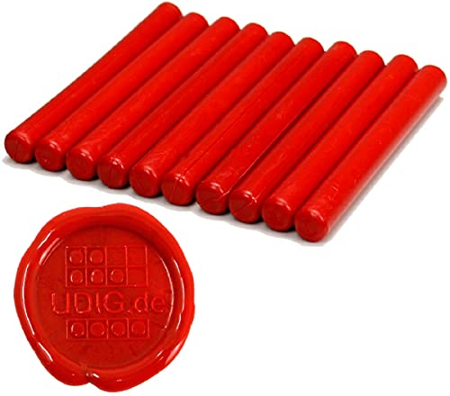 Siegelwachs 11 mm feuerrot für Heißklebe Pistole 10 cm 100 gr.