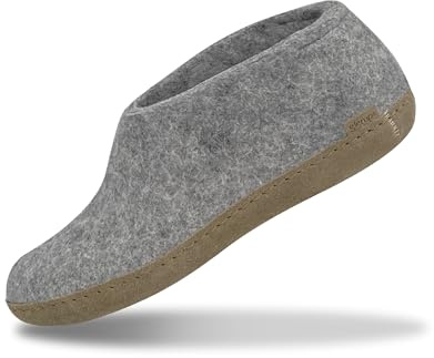 GLERUPS Indoor Shoes Men & Women | Unisex Wool Slippers with Leather Sole | Comfy Slippers Women Men | Cosy Gents and Ladies Slippers