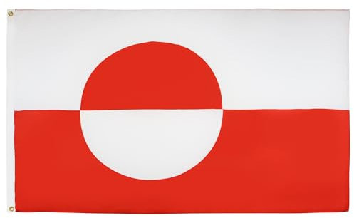 AZ FLAG - Bandera Groenlandia - 90x60 cm - Bandera Groenlandesa 100% Poliéster Con Ojales de Metal integrados - 50g - Colores Vivos Y Resistente A La Decoloración
