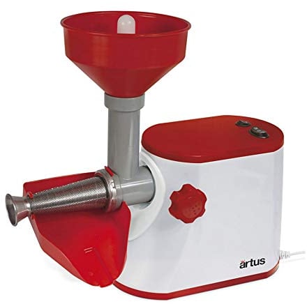 Artus - S15 - Presse-tomates électrique pour purée de tomate, 250W, couleur blanc et rouge