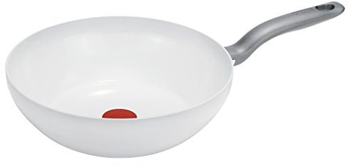 Tefal CeramicControl C90819 Wok - 28 cm - Suitable for Induction Hobs - White