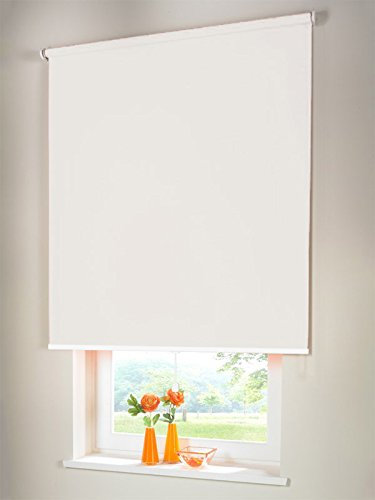 Hochwertiges Verdunkelungsrollo Mittelzugrollo Springrollo Rollo Verdunkelung 200 x 130 cm / 200x130 cm weiss // Verdunkelungsrollo/Verdunkelungs-Rollo/Fensterrollo