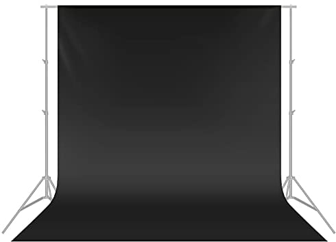 Neewer 3 x 3,6 M PRO Photo Studio Premium Polyester Faltbarer Hintergrund Hintergrund für Fotografie, Video und Fernsehen (NUR Hintergrund) - SCHWARZ