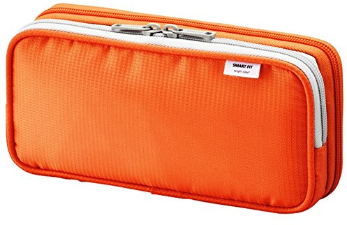 LIHITLAB Double Pen Case, Large, 4.1 x 8.7, Orange (A7661-4)