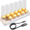 EuroFone 12pcs LED candelita Velas recargable sostenedor de vela de la estación de carga (Yellow)
