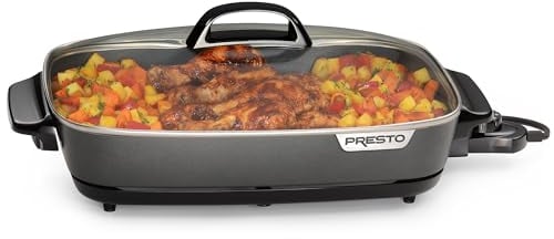 Presto 06858 Slimline Skillet with Glass Cover, Black